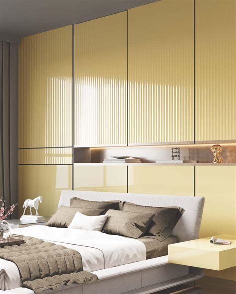 Best Laminates Fluted 8x4 ft Glossy fluted laminates Yellow LM_12386 ...