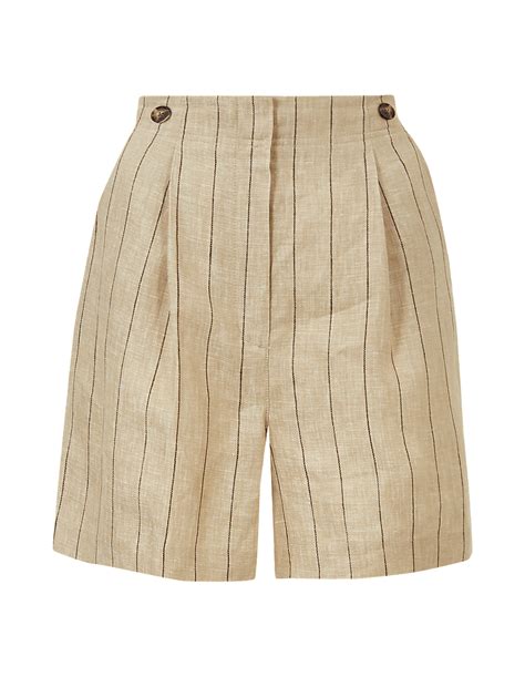 Buy Pure Linen Striped Shorts at Marks & Spencer