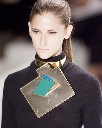 A model displays a creation by Mario Queiroz during 'Sao Paulo Fashion ...