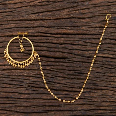 Gold Clip on Nose Ring: Indian Bridal Non Piercing Nath - Etsy