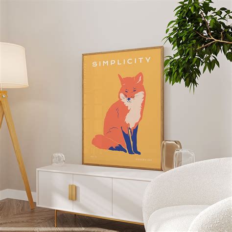Red Fox: Buy Best Framed Minimalist Art Painting Online – Dessine Art