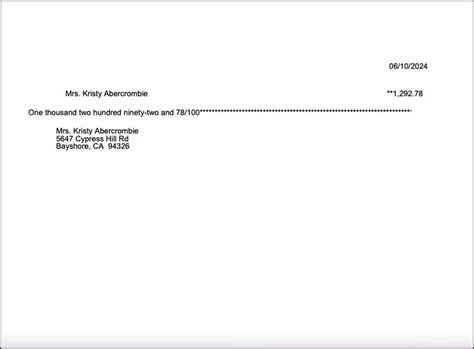 Image result for QuickBooks Check Sample