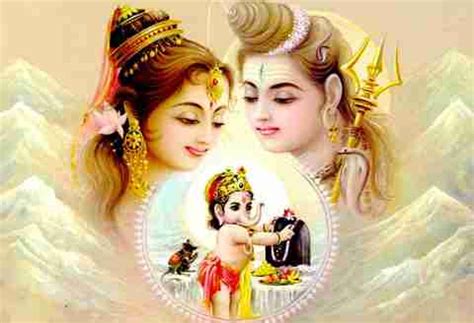 Poster Bholenath Maa Parviti Ganesh Ji Wall Poster sl1478 (13x19 Inches ...