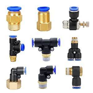 4PCS Pneumatic Air Connector Fitting PC/PCF/PL/PLF Straight Hose ...
