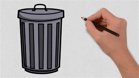 How to draw a Trash Can Step by Step | Easy Trash Can Drawing Lesson ...