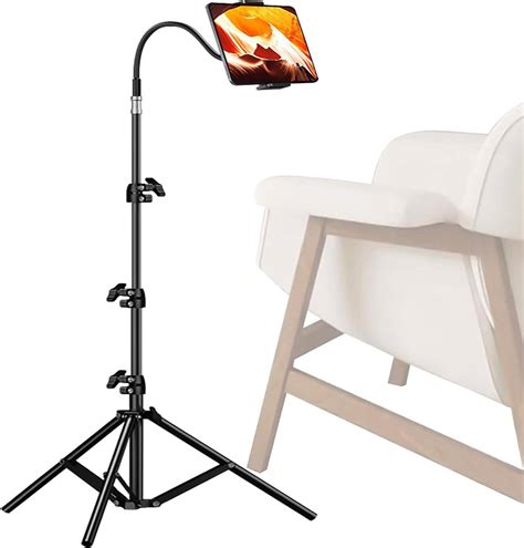 Gluckluz Tablet Floor Stand Adjustable iPad Tripod Holder Metal Tablet ...