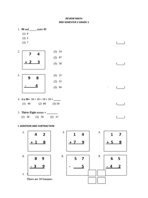 Grade One Math 的图像结果