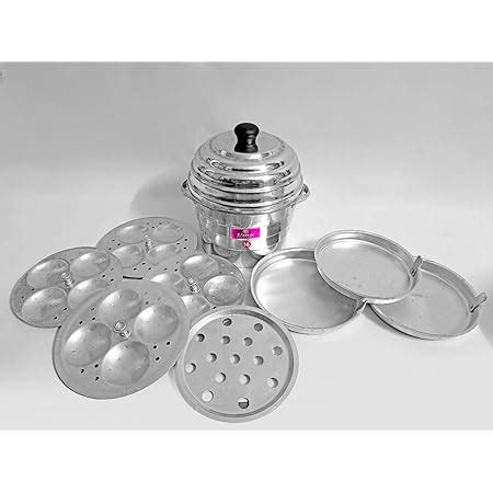 UMA Aluminum Medium Idli Maker and Khaman Maker with Steamer Cooker (4 ...
