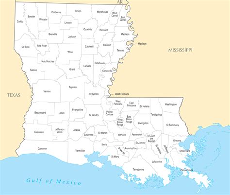 Louisiana County Map • Mapsof.net