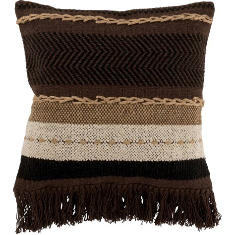 Coussin Bart en Coton 45 x 45 x 4 cm Brun, blanc, naturel | Leroy Merlin