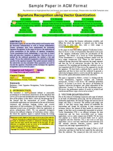Image result for ACM Format Sample Paper PDF