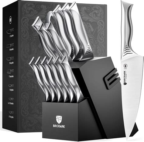 Amazon.com: WIZEKA Knife Set, 2 Set of 15pcs NSF Certified 1.4116 ...