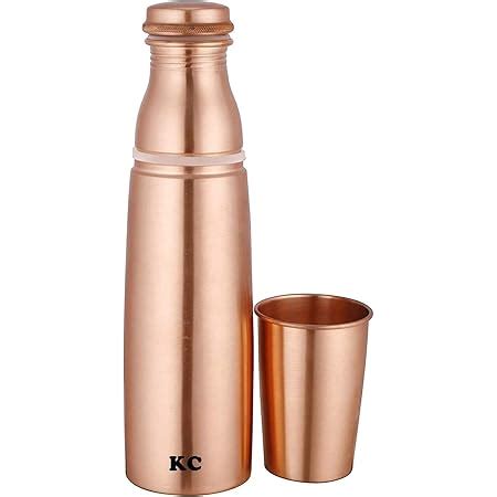 KC Premium Pure Copper Bottle with Glass, Seamless & Leak-Proof Design ...