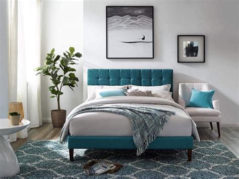 teal headboard bedroom ideas