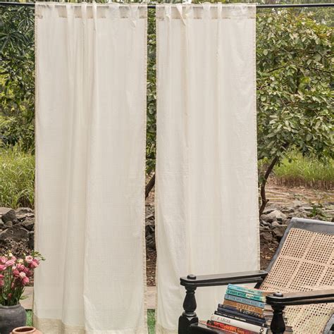 White Checks Cotton Venkatgiri Sheer Handloom Curtain for Doors ...