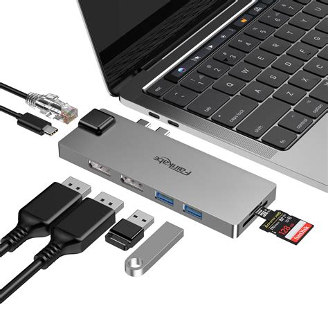 Snapklik.com : USB C To Dual DisplayPort Docking Station 4K60Hz, 8 In 1 ...