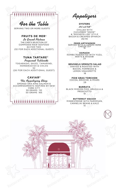Menu at NoMad Library Restaurant, Las Vegas