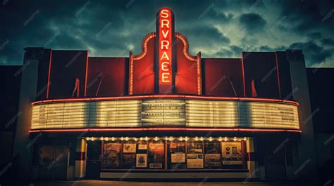 Premium Photo | A photo of a nostalgic vintage movie theater marquee ...