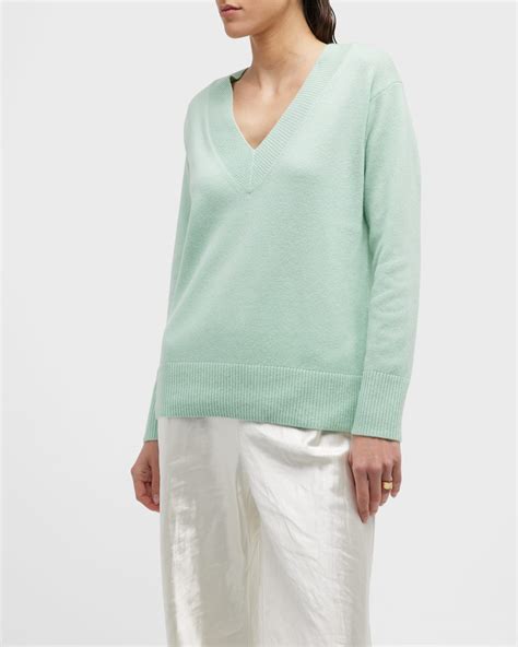 Vince Johnny-Collar Wool-Cashmere Sweater | Neiman Marcus
