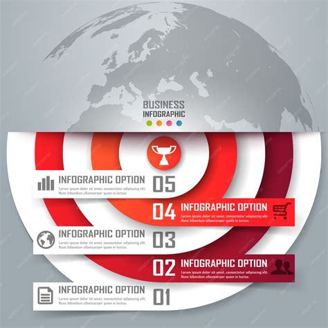 Red target business infographics | Premium Vector