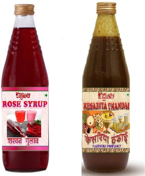 YUGANTAR ROSE & KESARIYA BADAM THANDAI SYRUP (750 ML EACH) PACK OF 2 ...