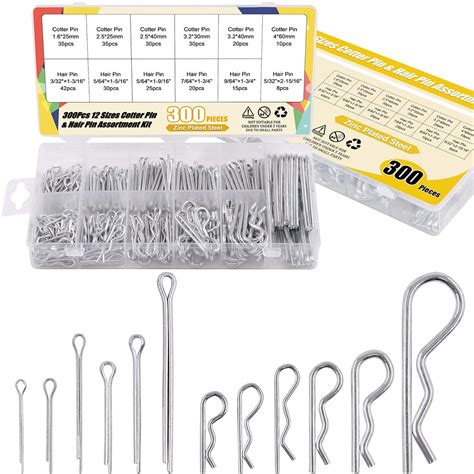 Glarks 300pcs 12 Size Cotter Pin And Hair Pin Assortment | Desertcart INDIA