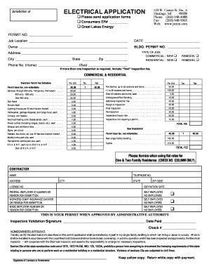 Michigan Electrical Permit Application - Blank Fillable Template | Fill ...