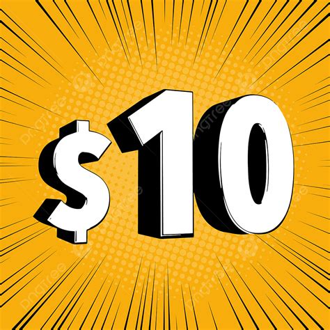 10 $ Cena Symbol Komiks Numery Ze Znakiem Dolara Na Linii Prędkości ...