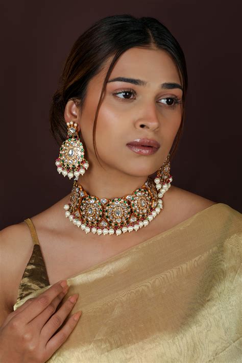 Riana JewelleryRoyal Indian Jadau Bridal Choker set | Premium Choker ...