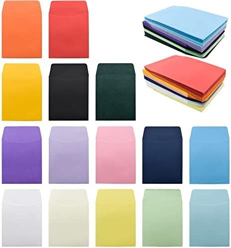VANRA 150 Pieces Library Card Pockets Colorful Small Envelopes, Non ...