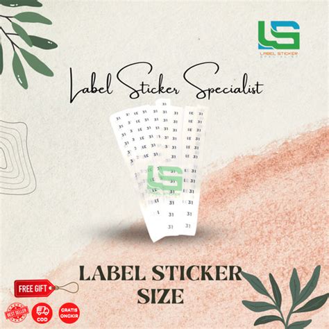 Jual STIKER SIZE ANGKA , STIKER UKURAN BAJU , STICKER UKURAN BAJU - 31 ...