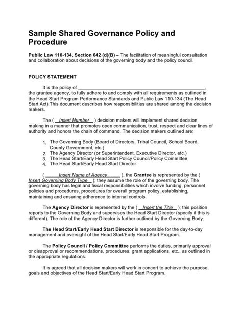 Image result for Writing Policy and Procedures Template