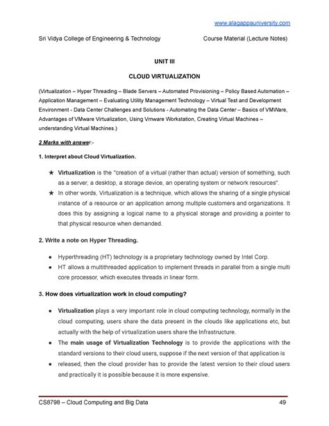 CCBD Unit 3 - Cloud Computing Lecture Notes - Sri Vidya College of ...