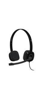 Logitech H151 Wired On Ear Headphones with Mic (Black) : Amazon.in ...