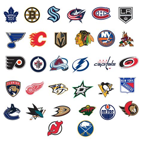 NHL Team Logo Collection - NHL Removable Adhesive Decal 32 Decals 12"W ...