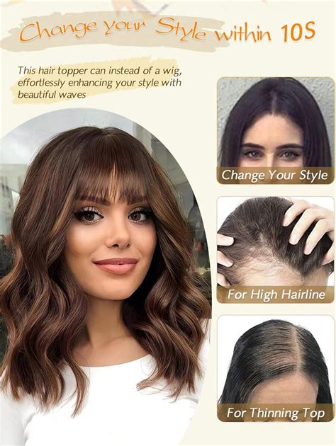 14 pouces Topper de cheveux ondulés pour femmes. Pièces de cheveux ...