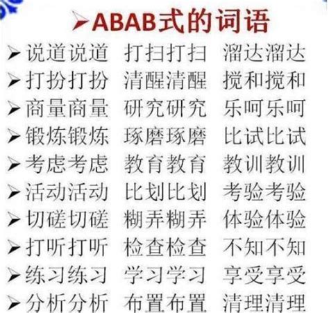 ABB+AABB+ABCC式词语大全，替孩子打印下来_晓慧学习资料网