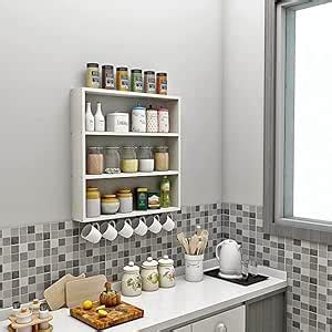 WOOD 49 Kitchen Shelf Racks Wall Shelf Rack for Kitchen Storage Boxes ...