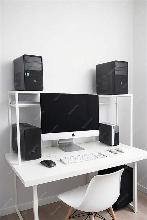 Image result for White Computer Desk Setup