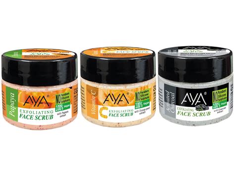 Buy AYA Activated Charcoal + Papaya + Vitamin C Exfoliating Face Scrub ...