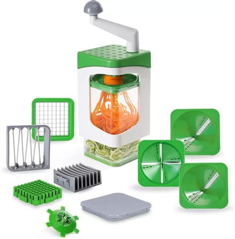 GION 7-in-1 Kitchen Vegetable Food Processor Spiralizer with Container ...