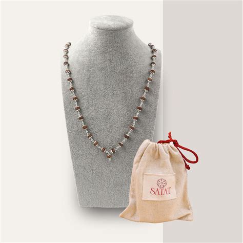 Satat.in54+1 Beads Original Rudraksha Mala | 5 Mukhi | Encased in Pure ...