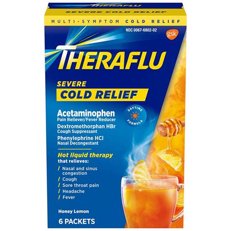 TheraFlu Cold Medicine Powder, Multi-Symptom Severe Honey Lemon | Walgreens