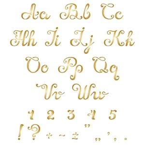 1 " Vintage Cursive Stencil, 12 x 13 (L) - Letters Number ABC Alphabet ...