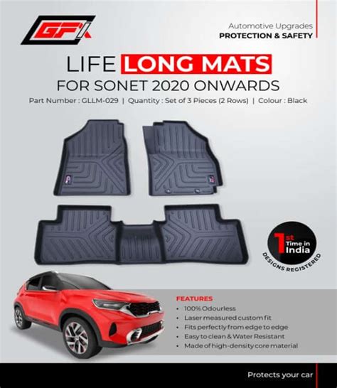 GFX Kia Sonet 2020 Onwards Life Long Floor Mats