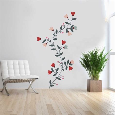 Buy Rawpockets PVC Vinyl Flower Wall Sticker (0.99 Cm X 80 Cm X 140 Cm ...