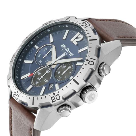 Buy Online Titan Octane Blue Chronograph Leather Strap watch for Men ...