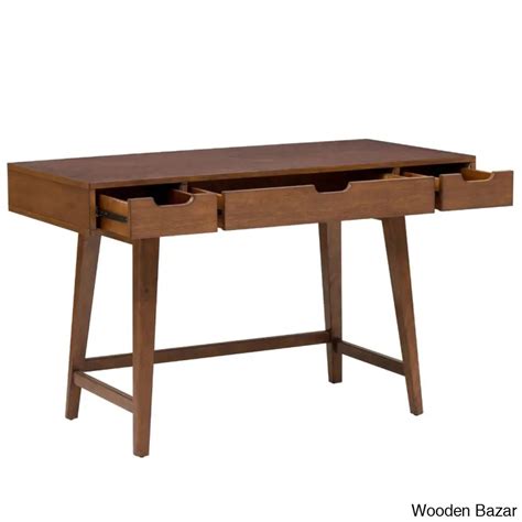 Mareike Wooden Study Table with Three Drawers | Wooden Bazar