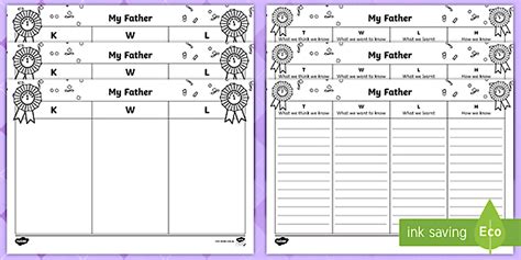 SA Father's Day Differentiated KWL Grid (teacher made)