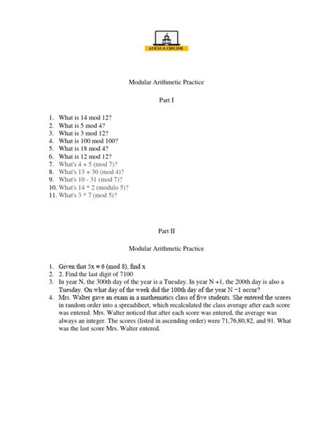 Image result for How to Solve Modular Arithmetic